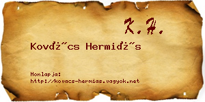 Kovács Hermiás névjegykártya